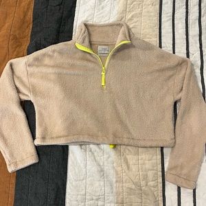 UO Angela Fleece Cropped Half-Zip